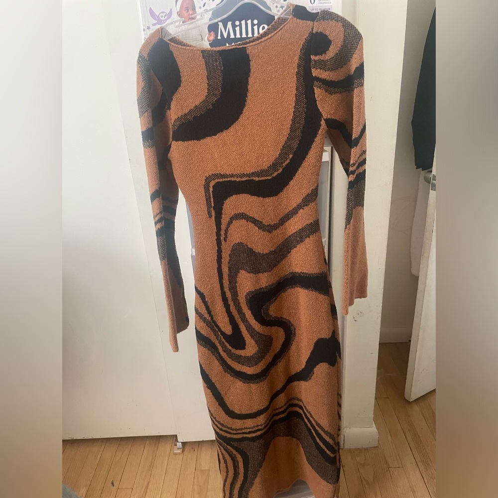 Brown and Black Swirl Dress